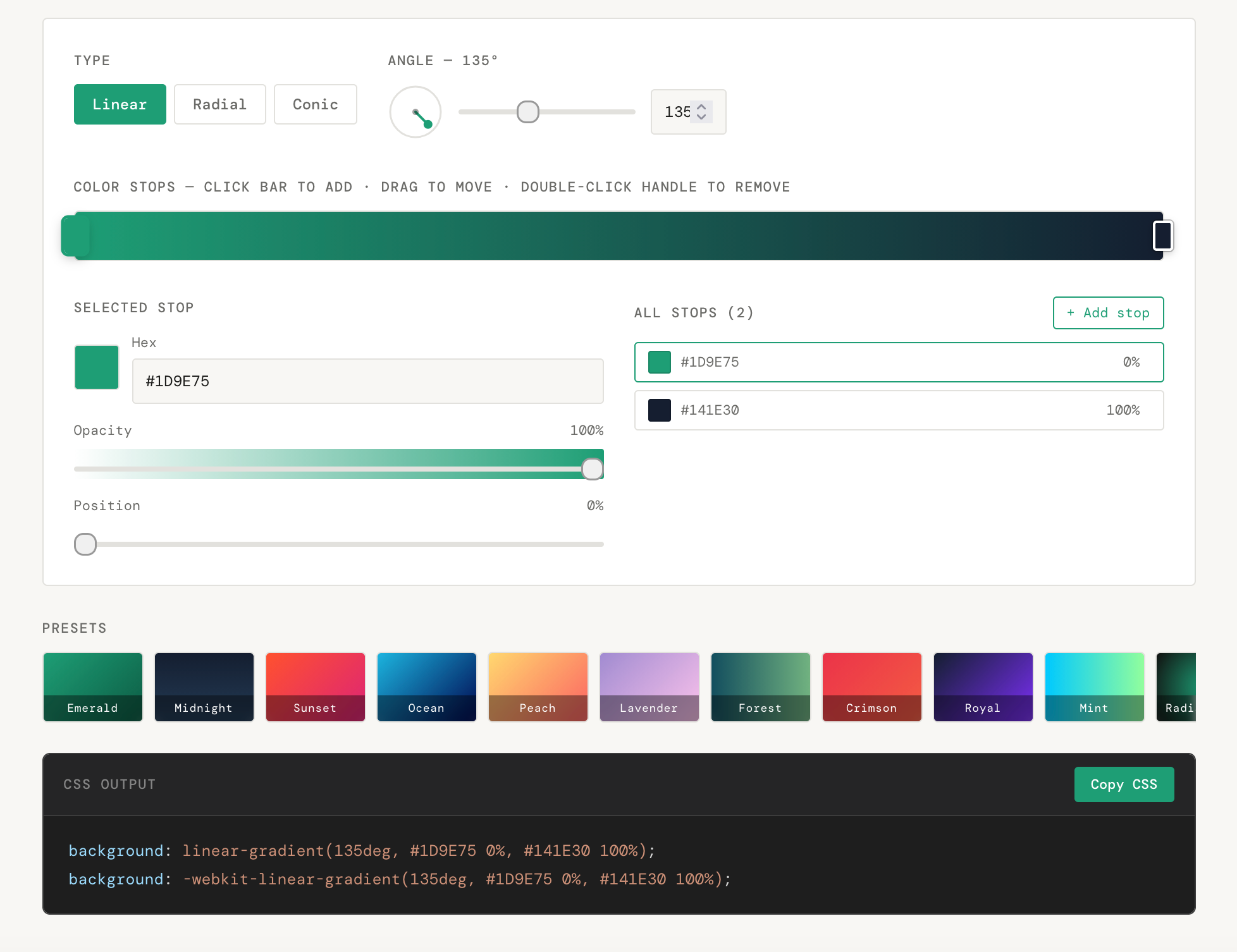 CSS Gradient Generator gallery image
