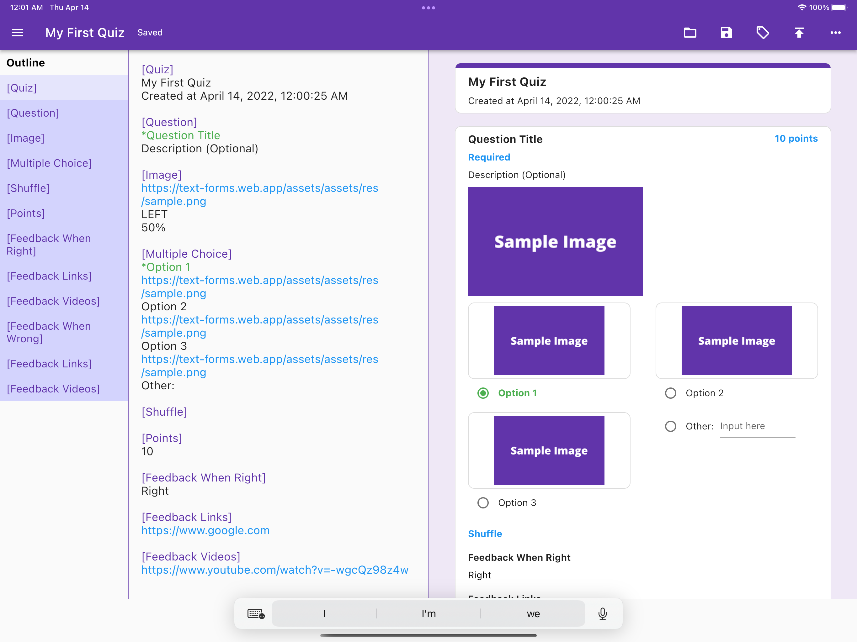 TextForms gallery image