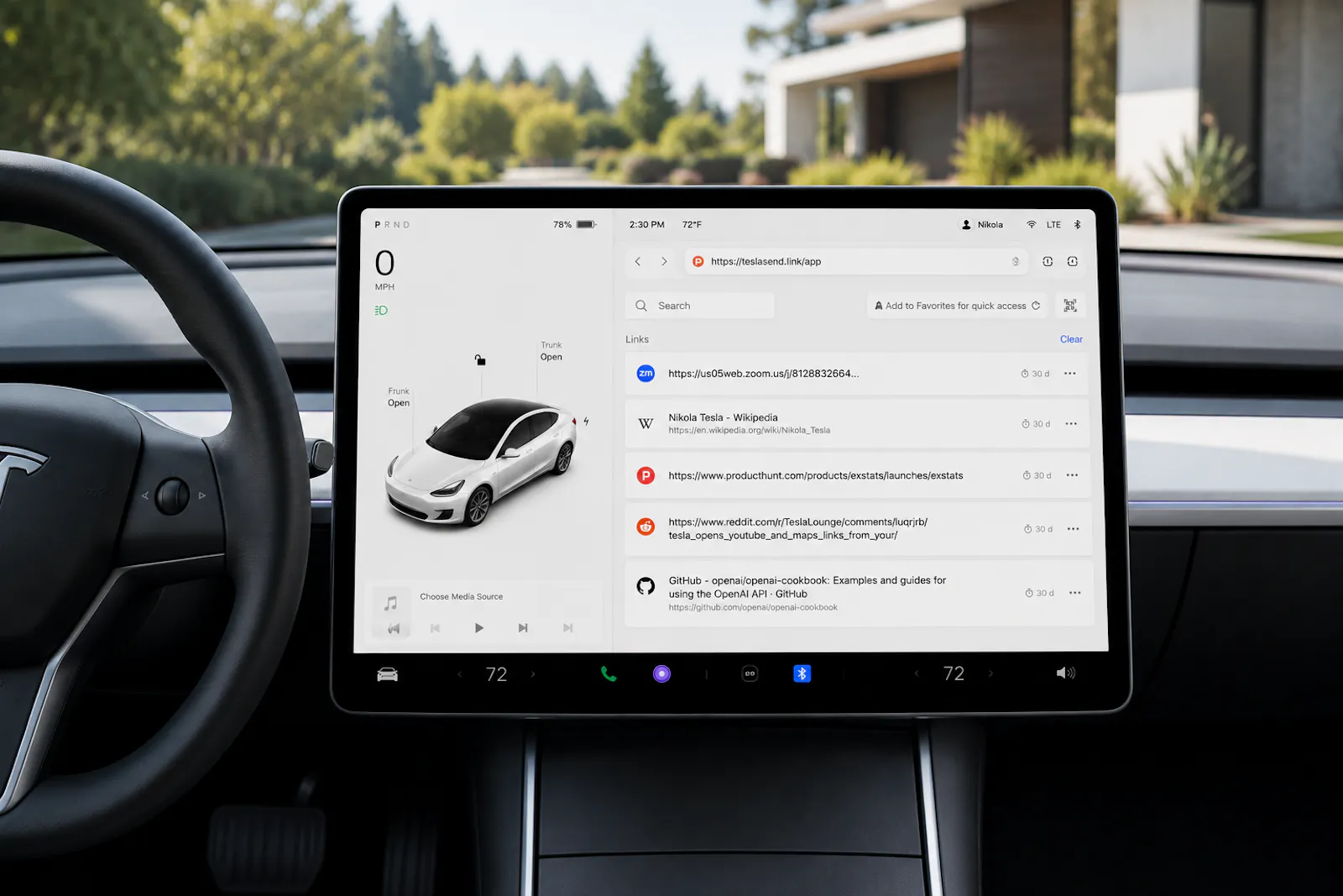 TeslaSend screenshot 1