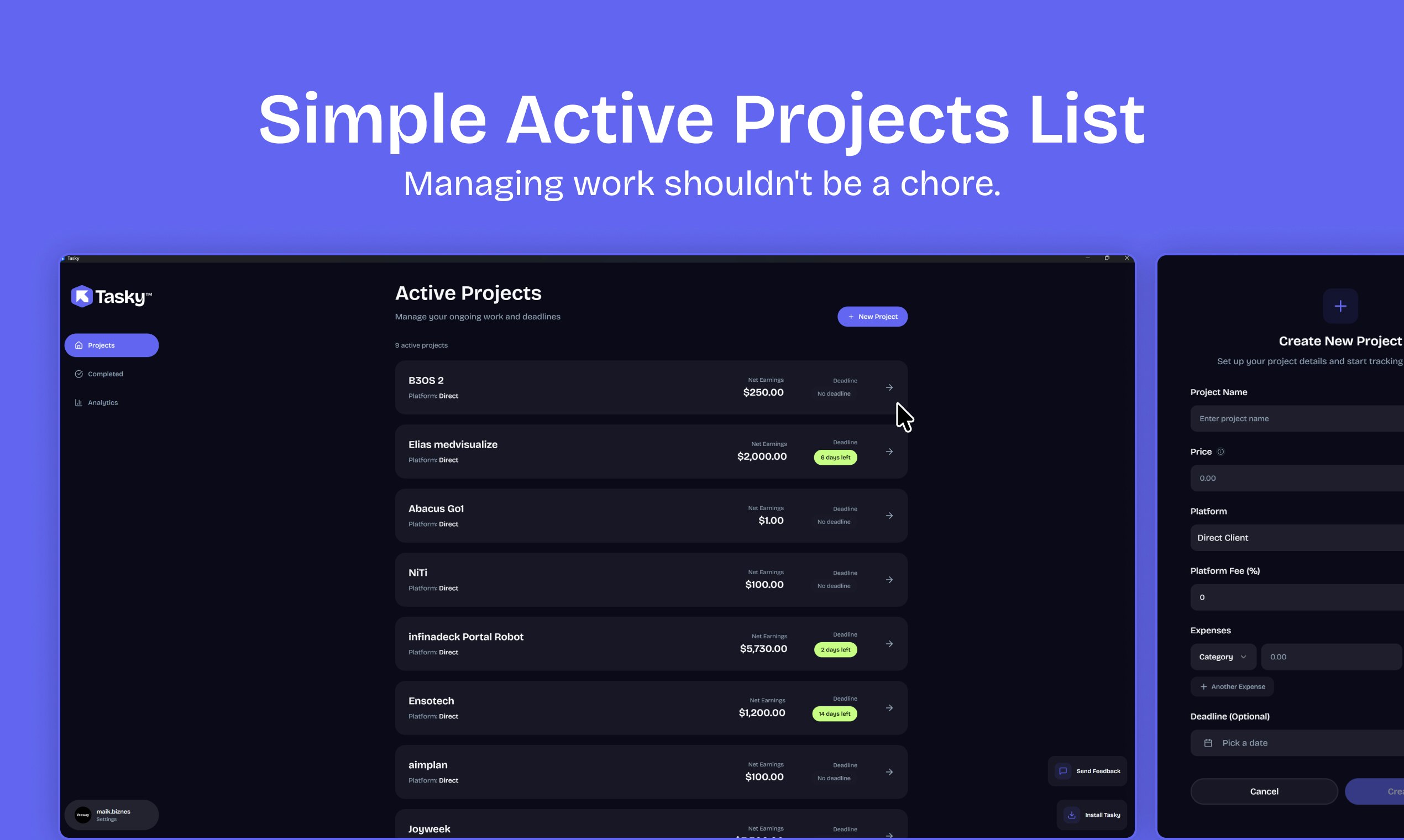 Tasky — Freelancer Time Tracker gallery image