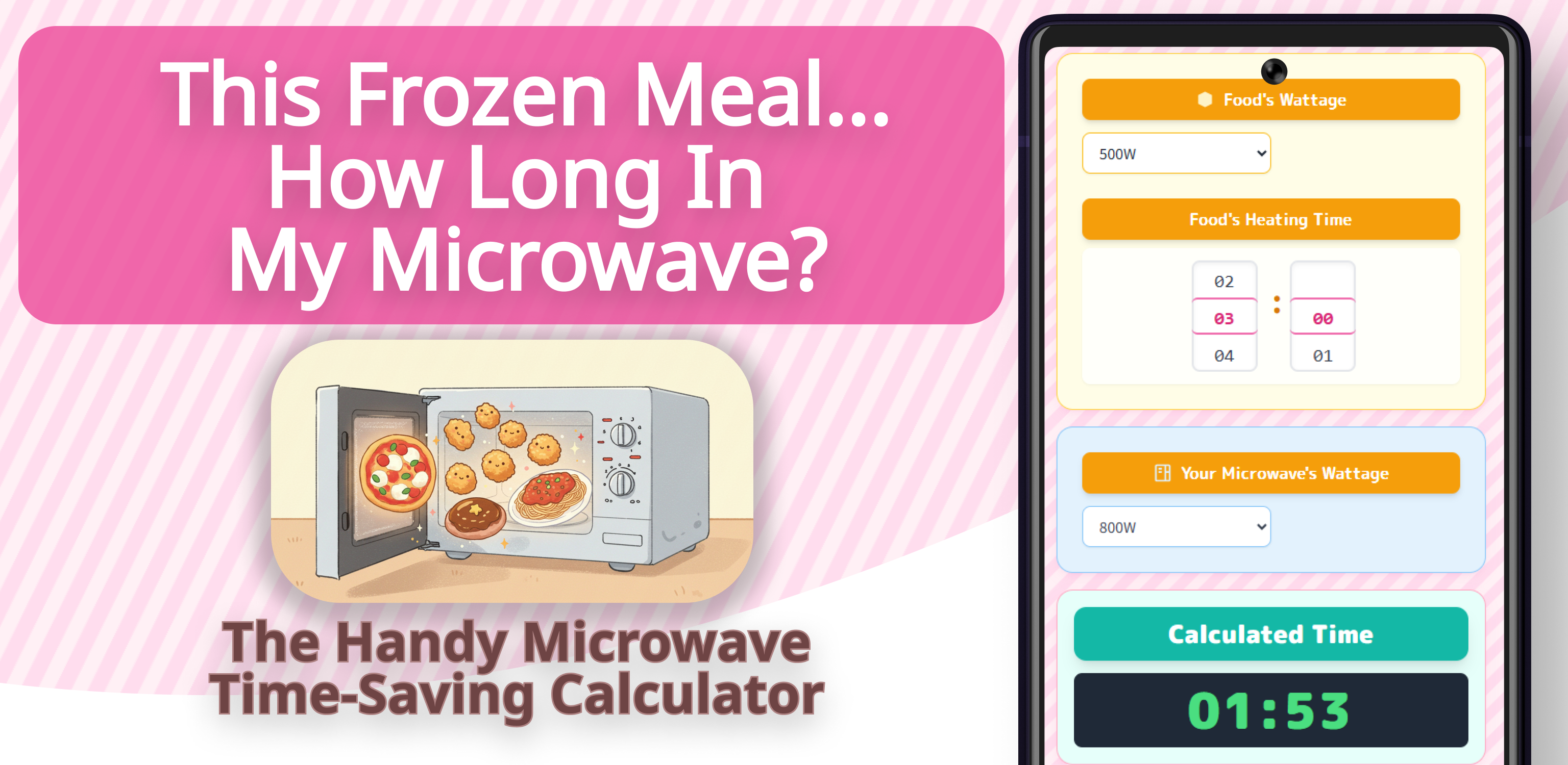 Microwave Time Saver: CuteCalc - Main screenshot showing features and interface