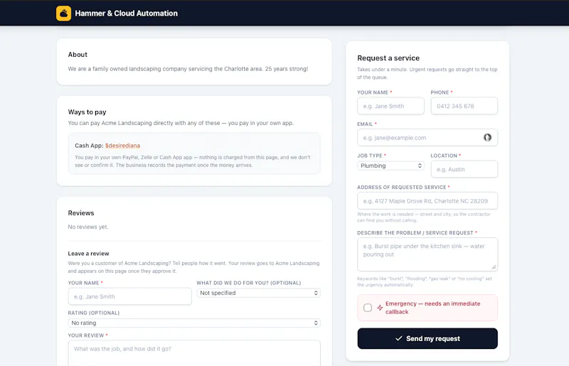 Hammer & Cloud Automation screenshot 1