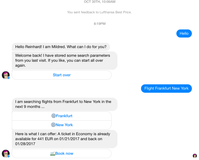 Lufthansa Bestprice Bot Mildred gallery image