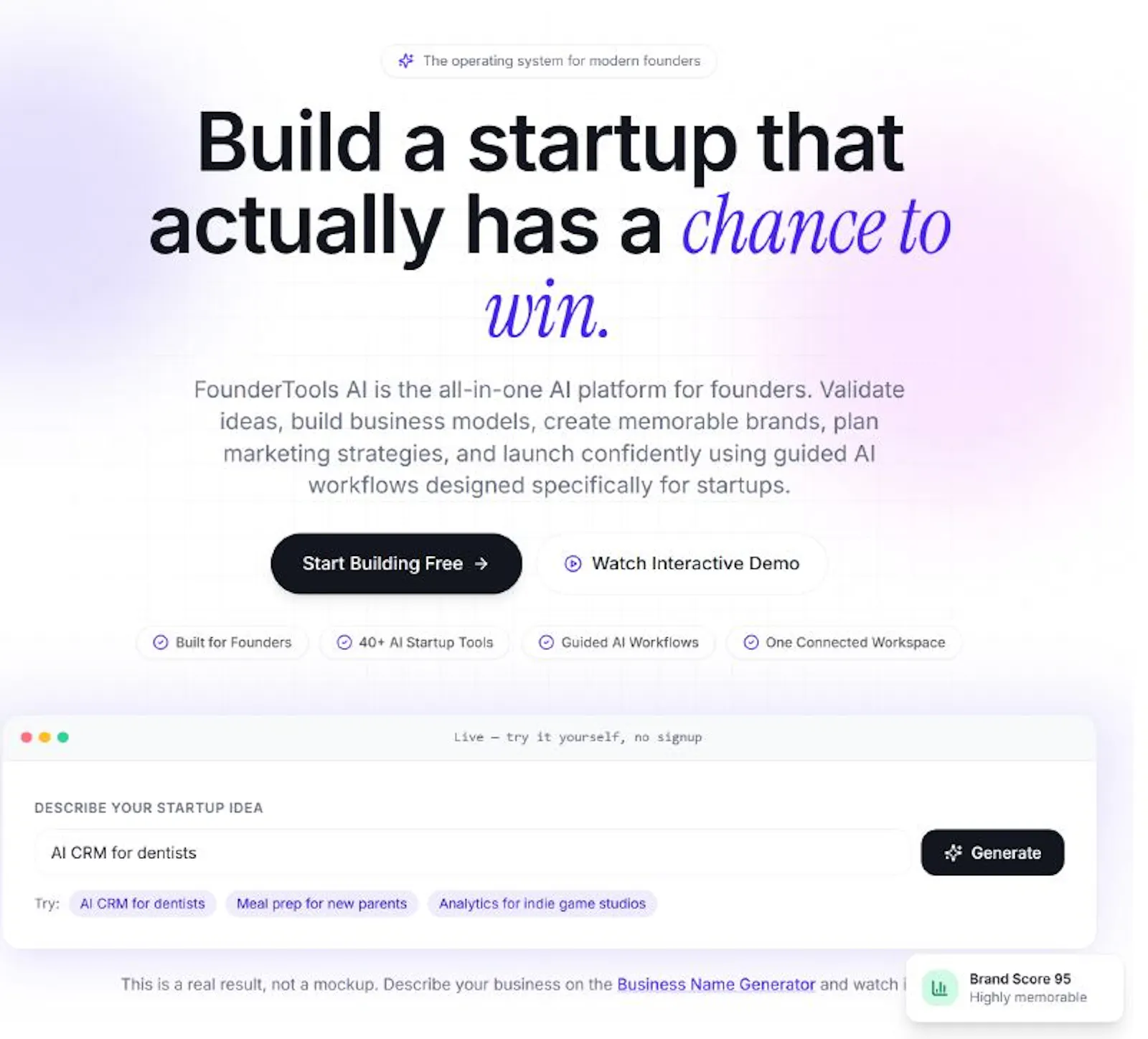 FounderTools AI screenshot 2