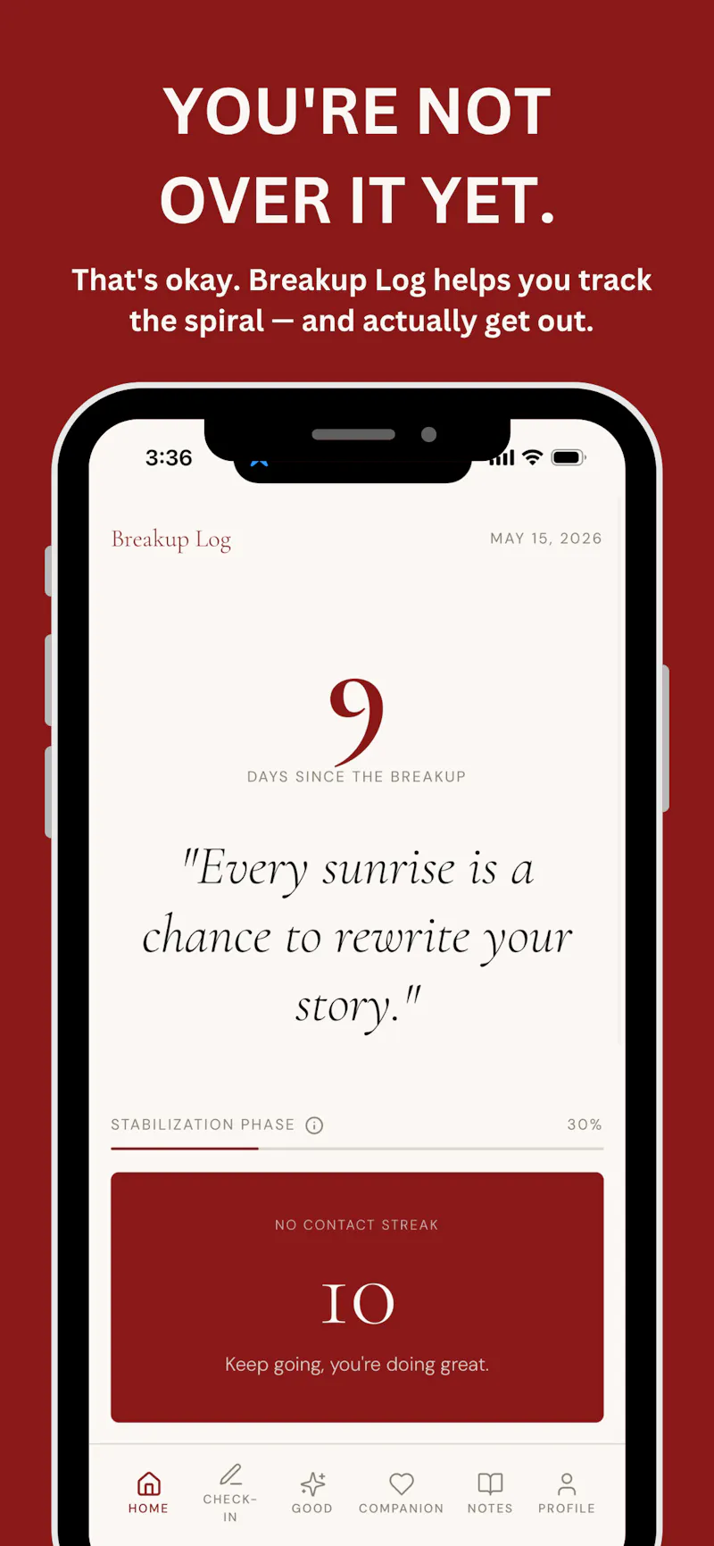 Breakup Log — Track Your Healing screenshot 1