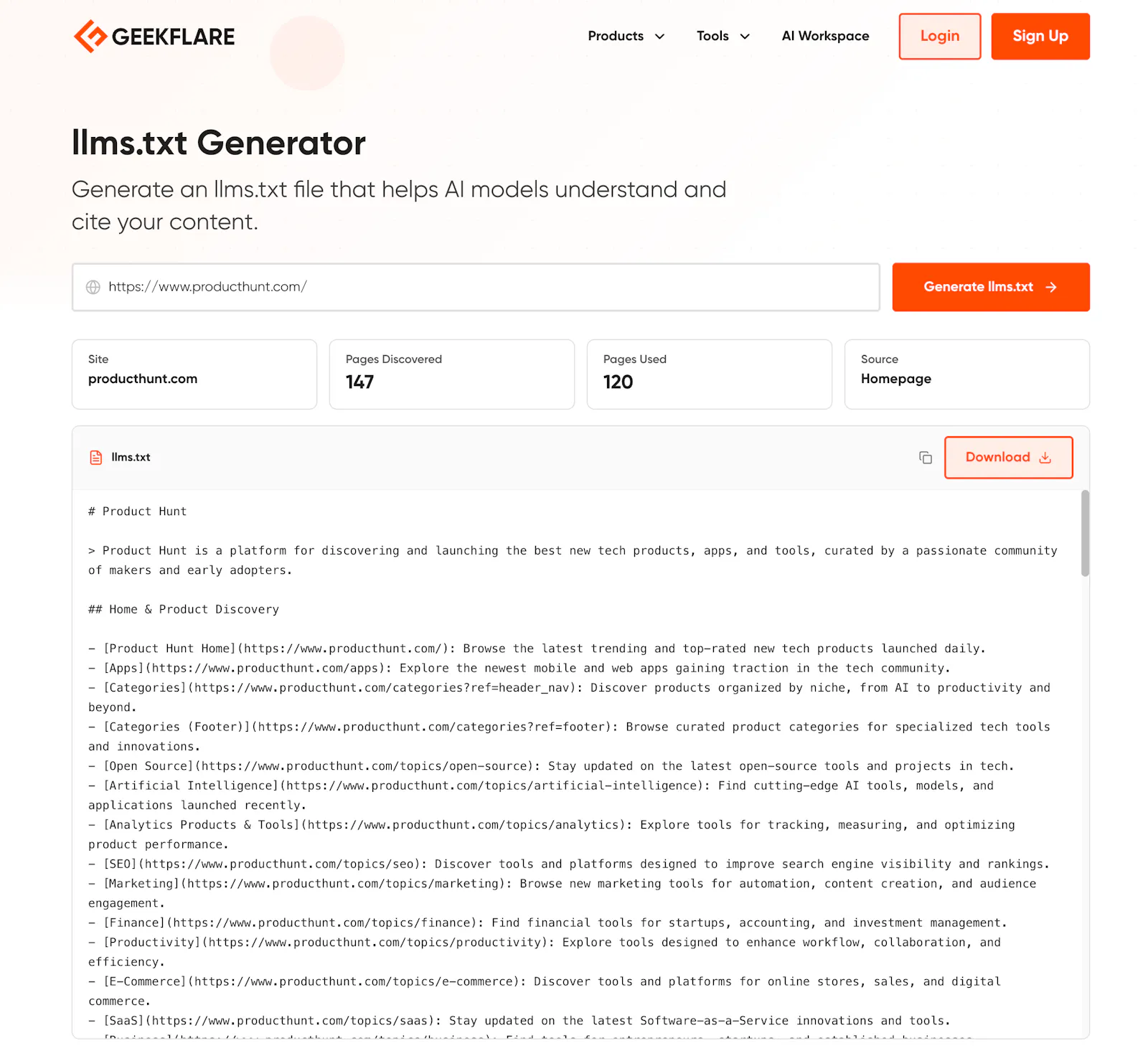 Free llms.txt Generator screenshot 1
