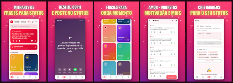 Frases para Status do WhatsApp - 10 Apps screenshot 2