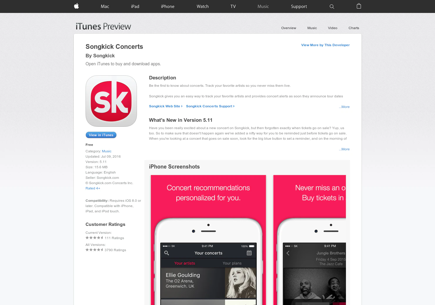 SongKick (iOS)