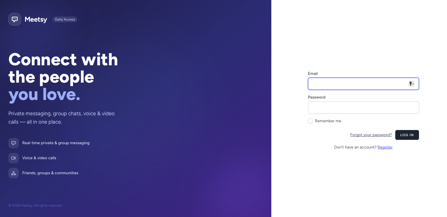 Meetsy - Main product screenshot demonstrating key features and user interface