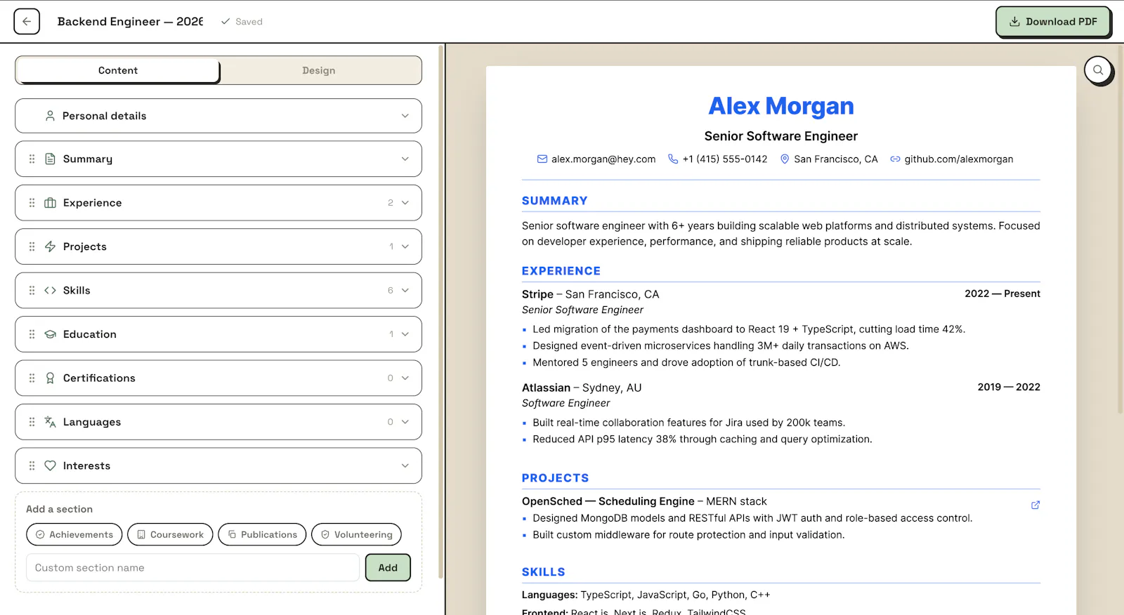 WispResume screenshot 3