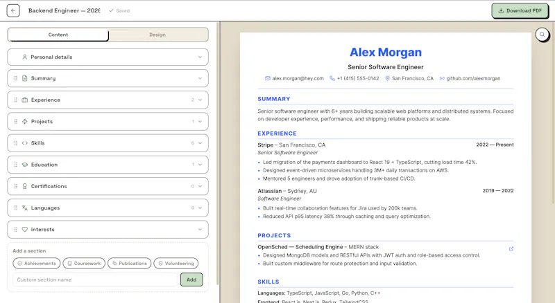 WispResume screenshot 3