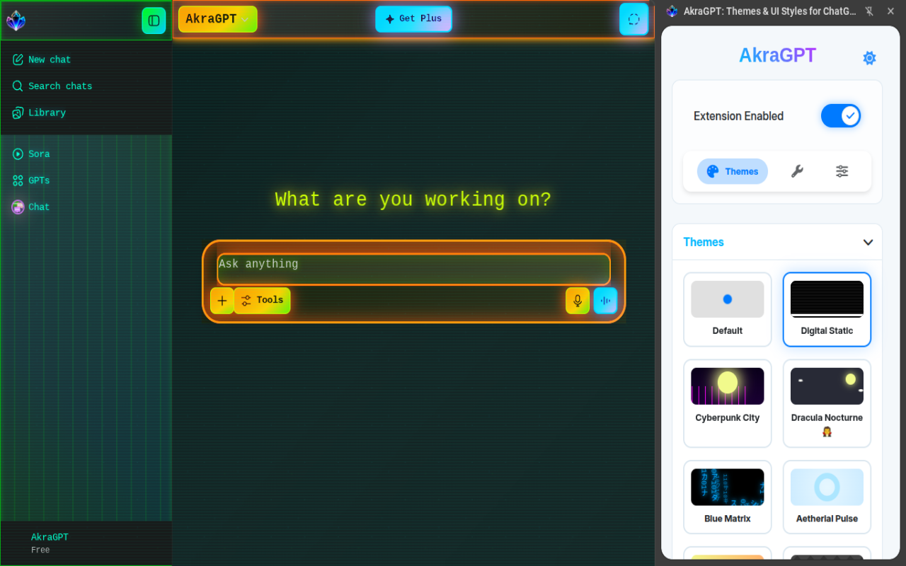 AkraGPT: Themes & UI Styles for ChatGPT gallery image