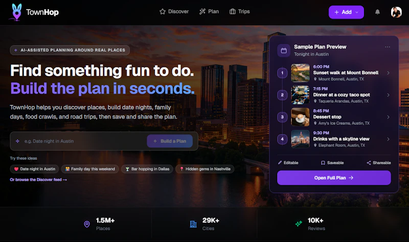 Launch of TownHop.ai screenshot 2