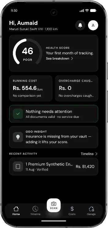 Odo — Maintain your car. Know every rupe