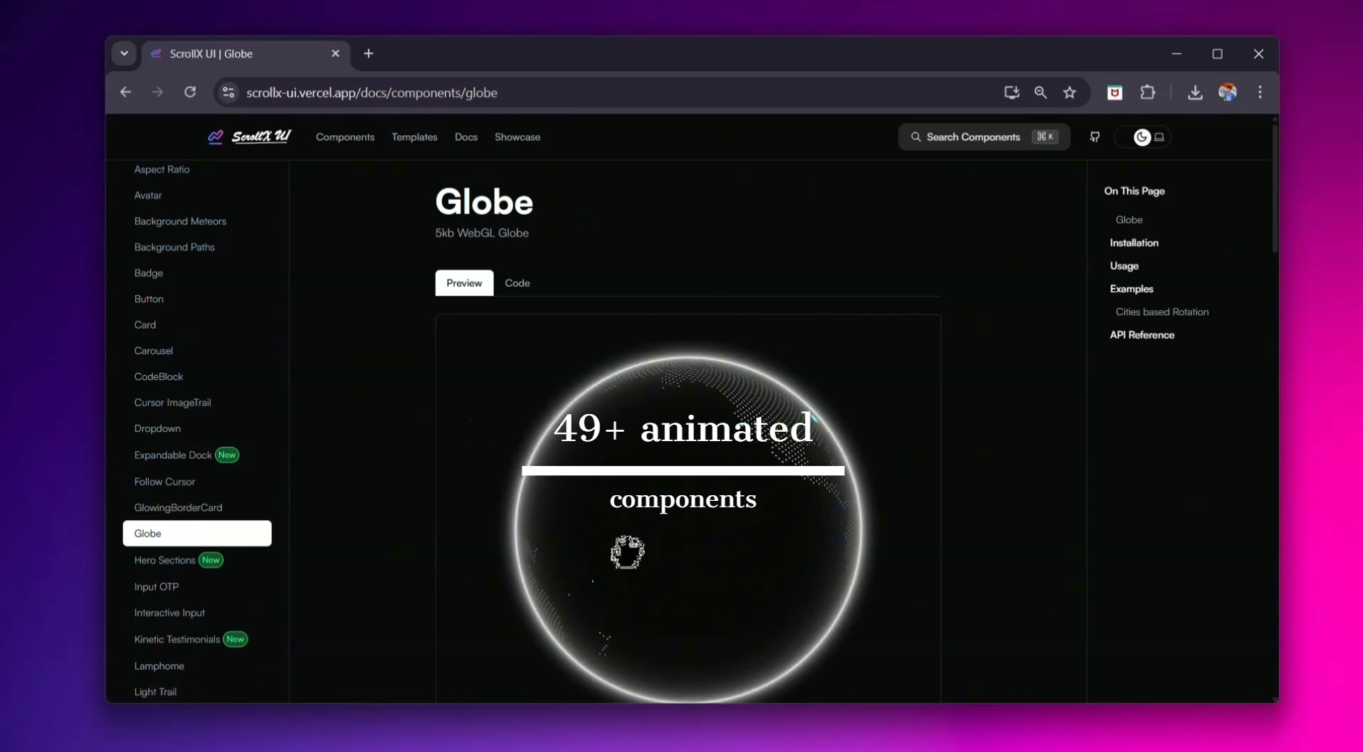ScrollX UI gallery image