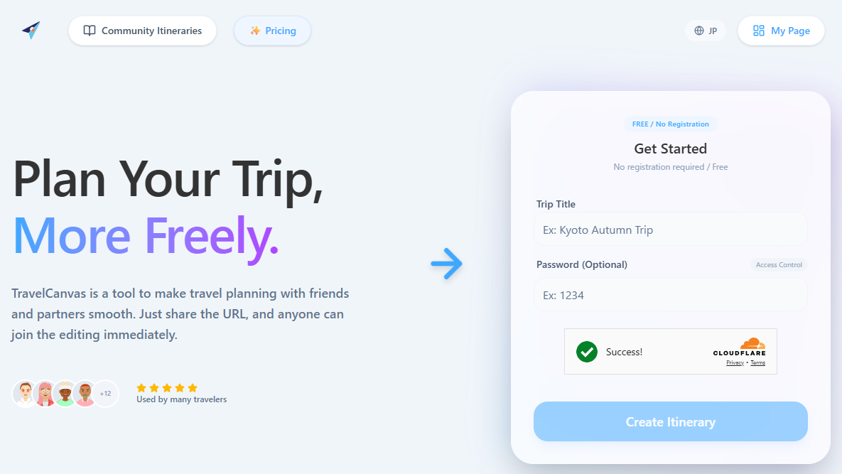 TravelCanvas - AI travel planner - Main product screenshot demonstrating key features and user interface