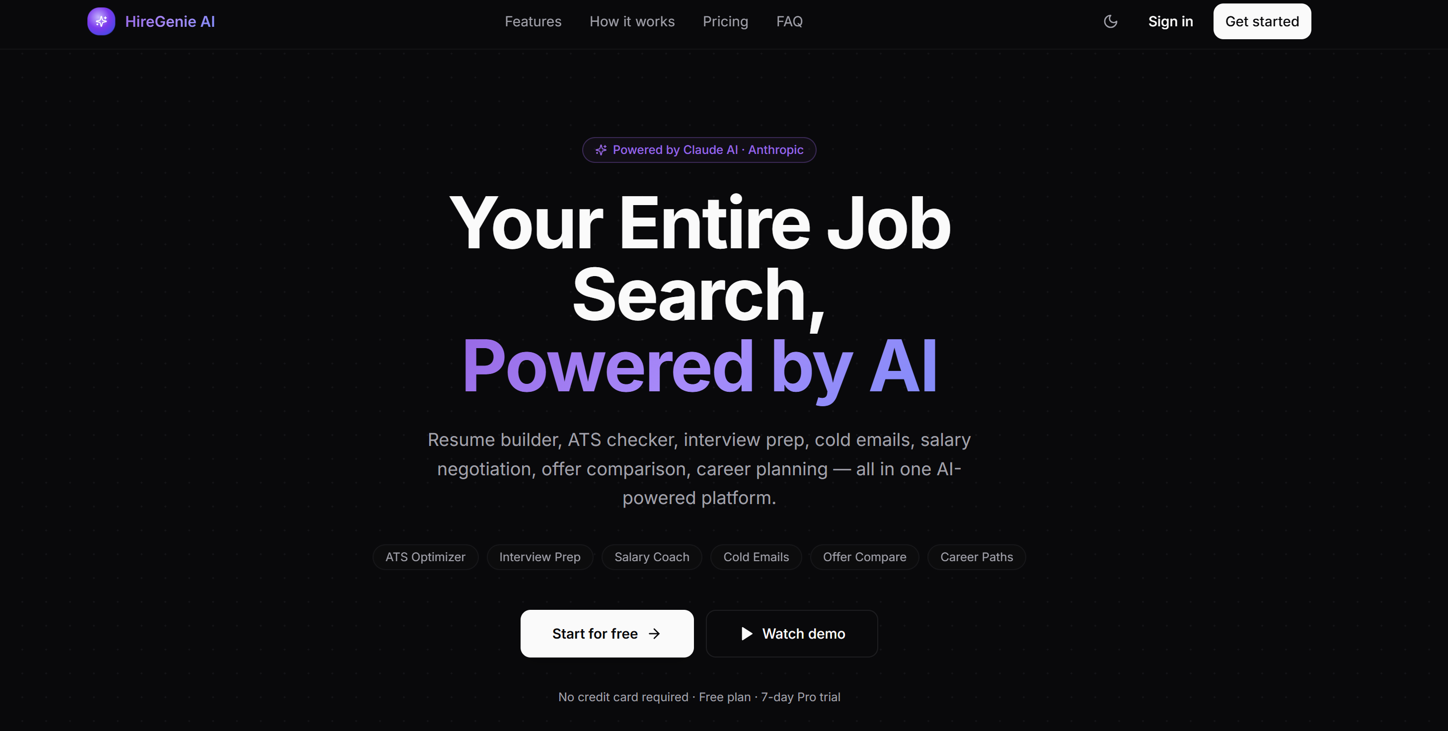 HireGenie–AI-Powered Resume ATS Checker - Main product screenshot demonstrating key features and user interface
