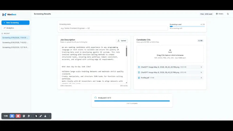 Hirebest.online screenshot 1 (video preview)