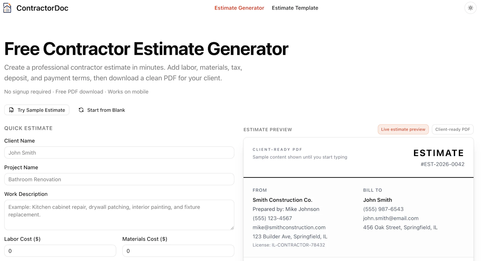 ContractorDoc screenshot 1