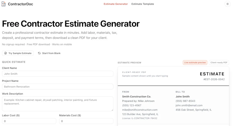 ContractorDoc screenshot 1