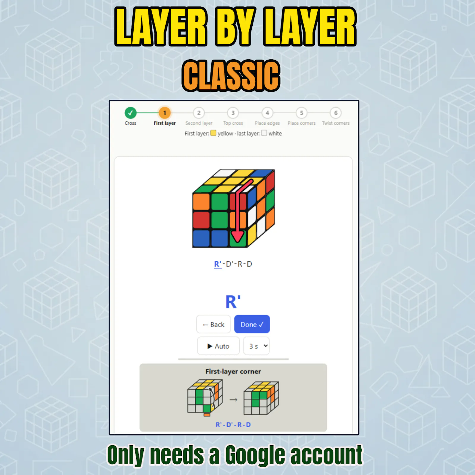 Interactive 3x3 Cube Solver and Coach screenshot 3