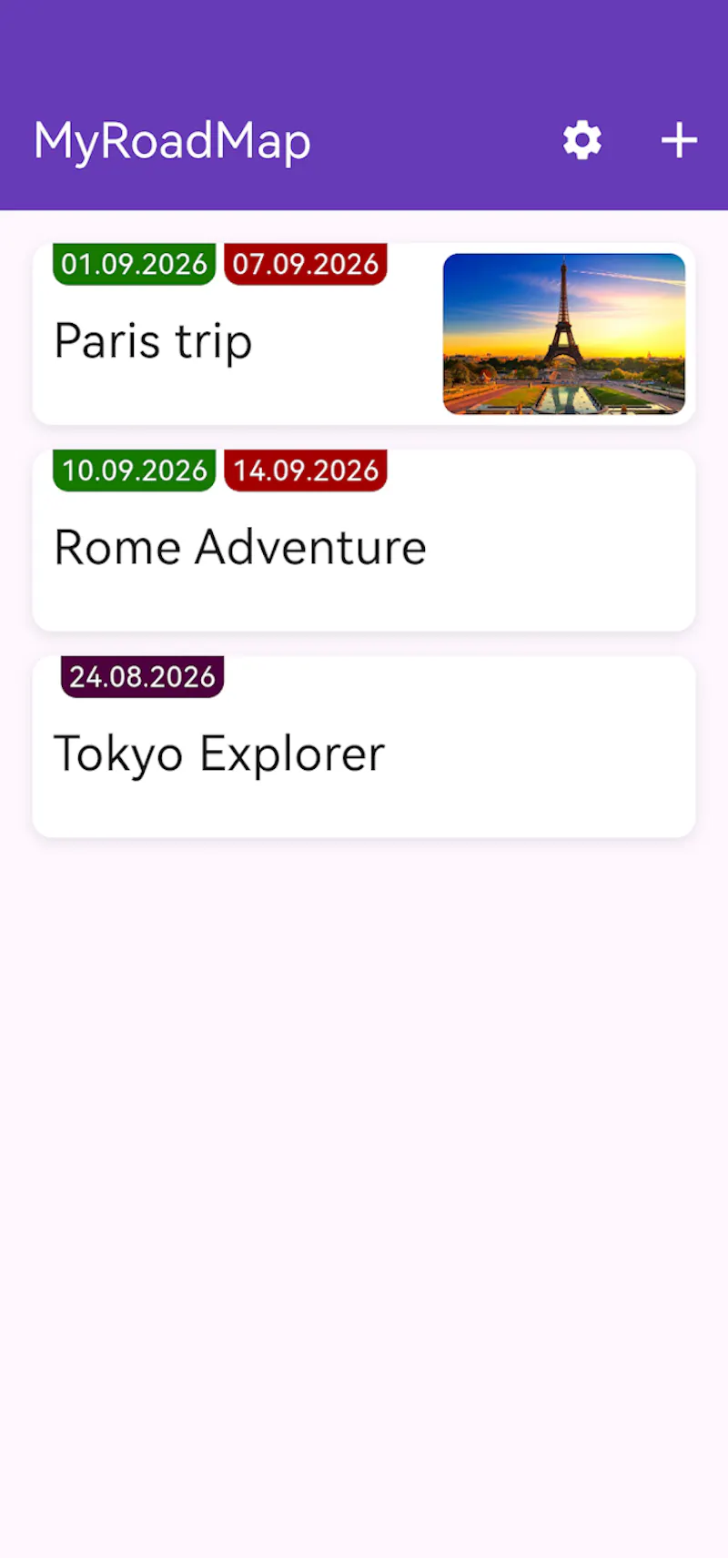 MyRoadMap — Travel Planner screenshot 1