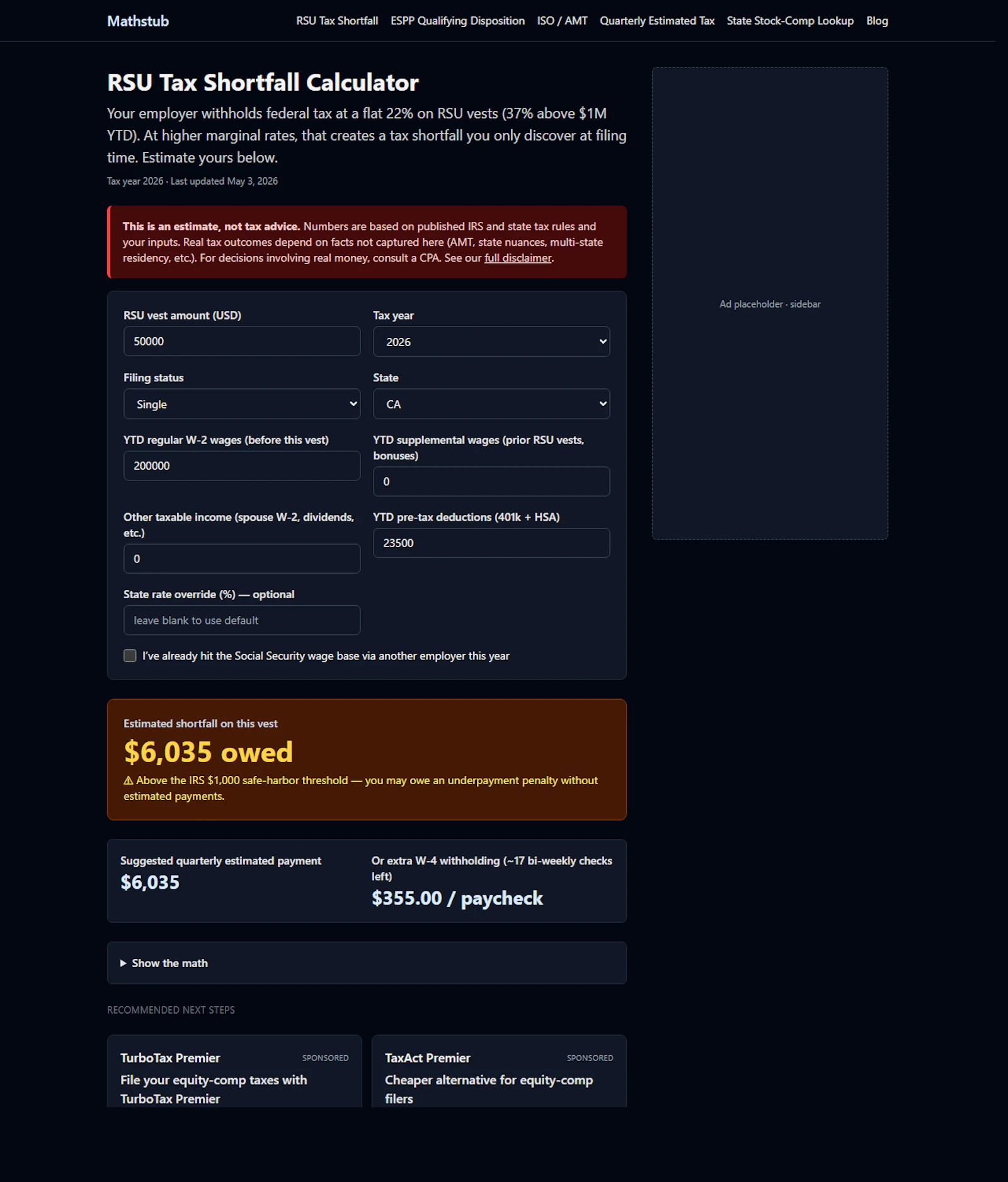 Mathstub screenshot 4