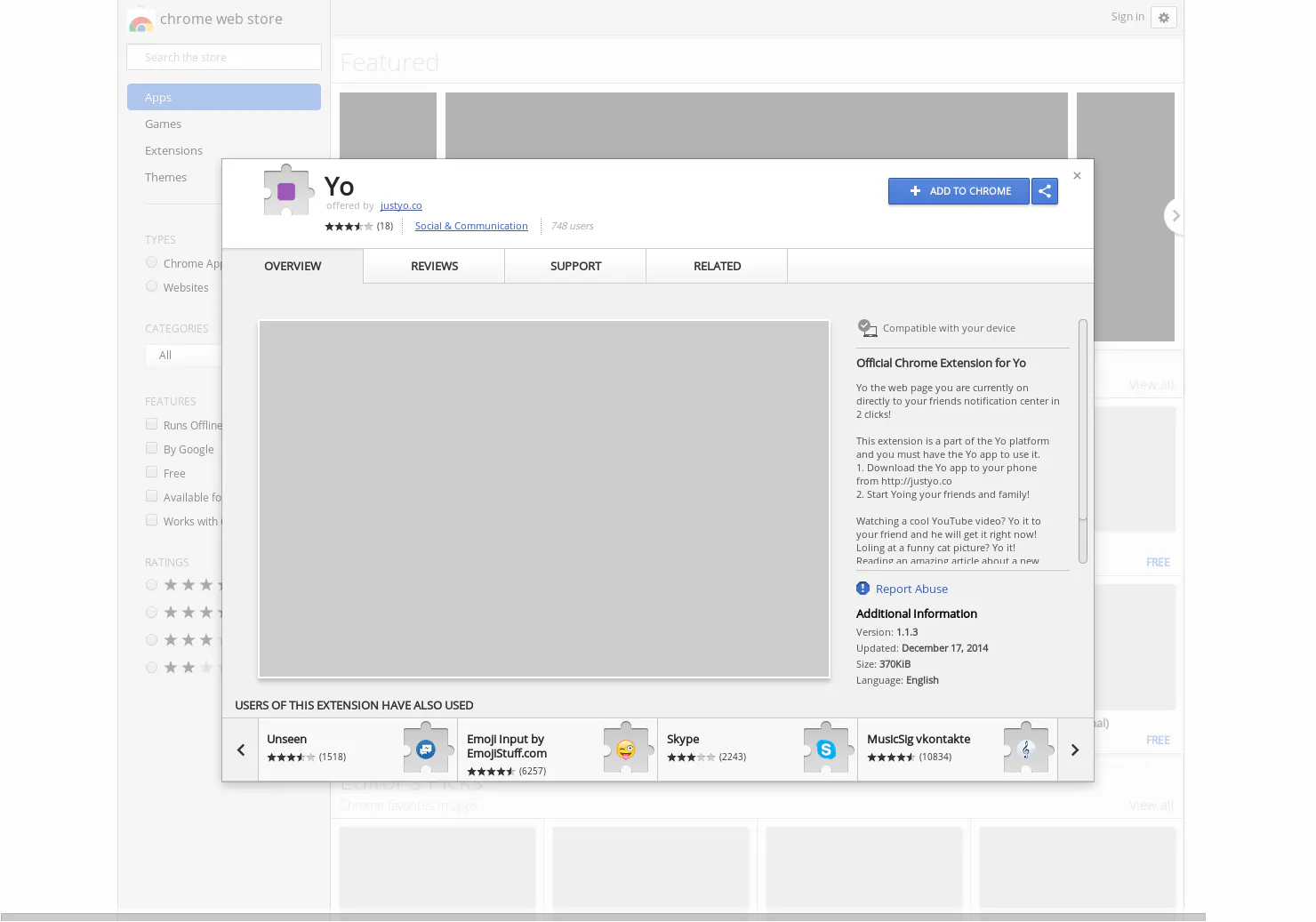 Yo Chrome Extension
