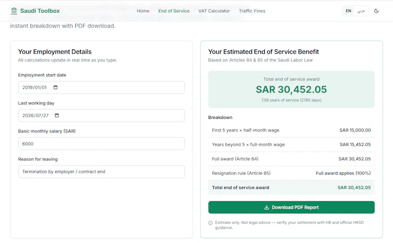 Saudi Toolbox screenshot 2