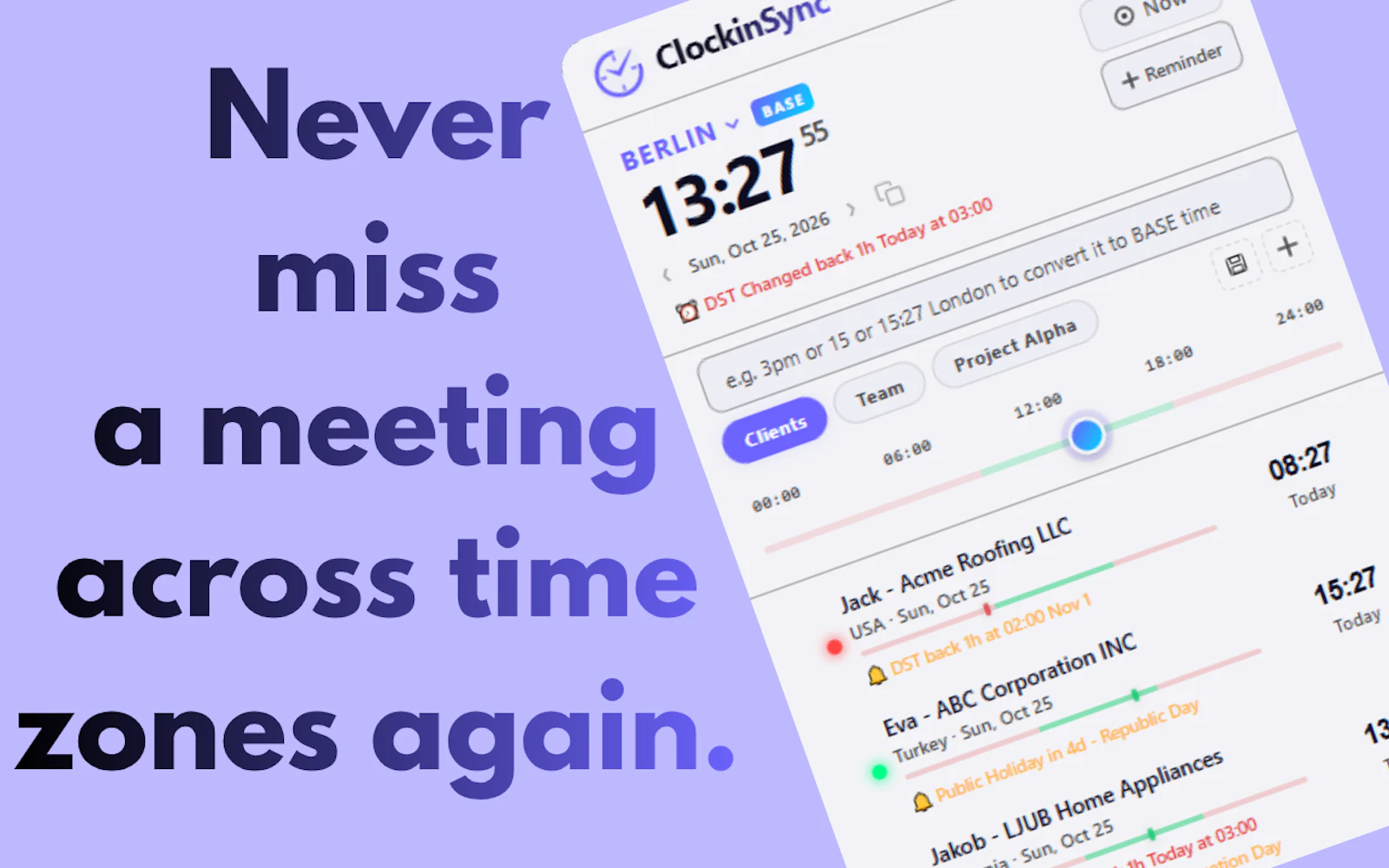 ClockinSync - Smart Timezone Extension screenshot 2