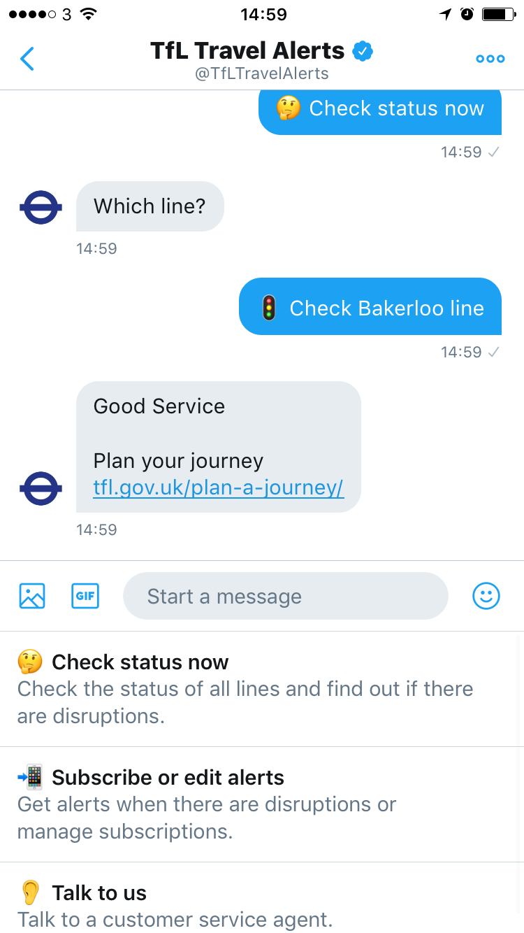 TfL Twitter travel alerts gallery image
