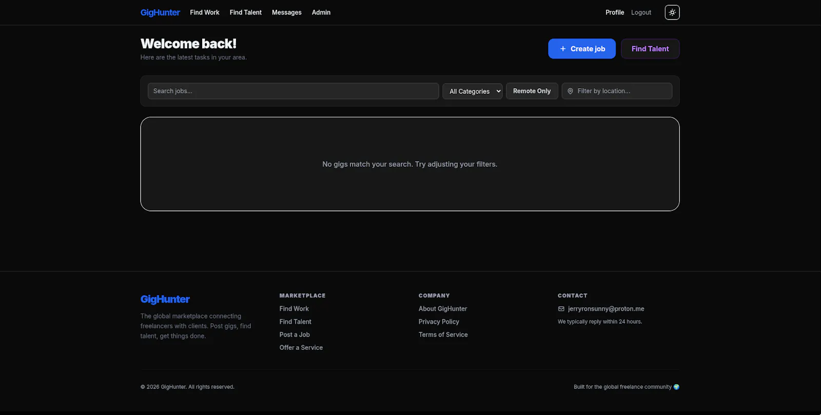 GigHunter screenshot 1