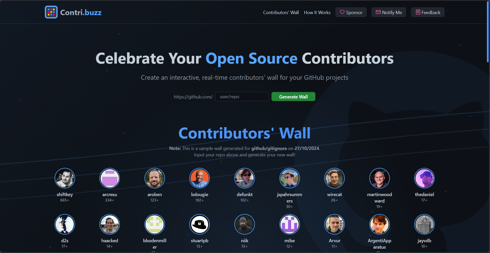 startuptile Contri.buzz-Celebrate your open source contributors