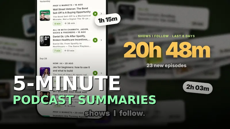 PodSized - Podcast Summaries screenshot 1 (video preview)