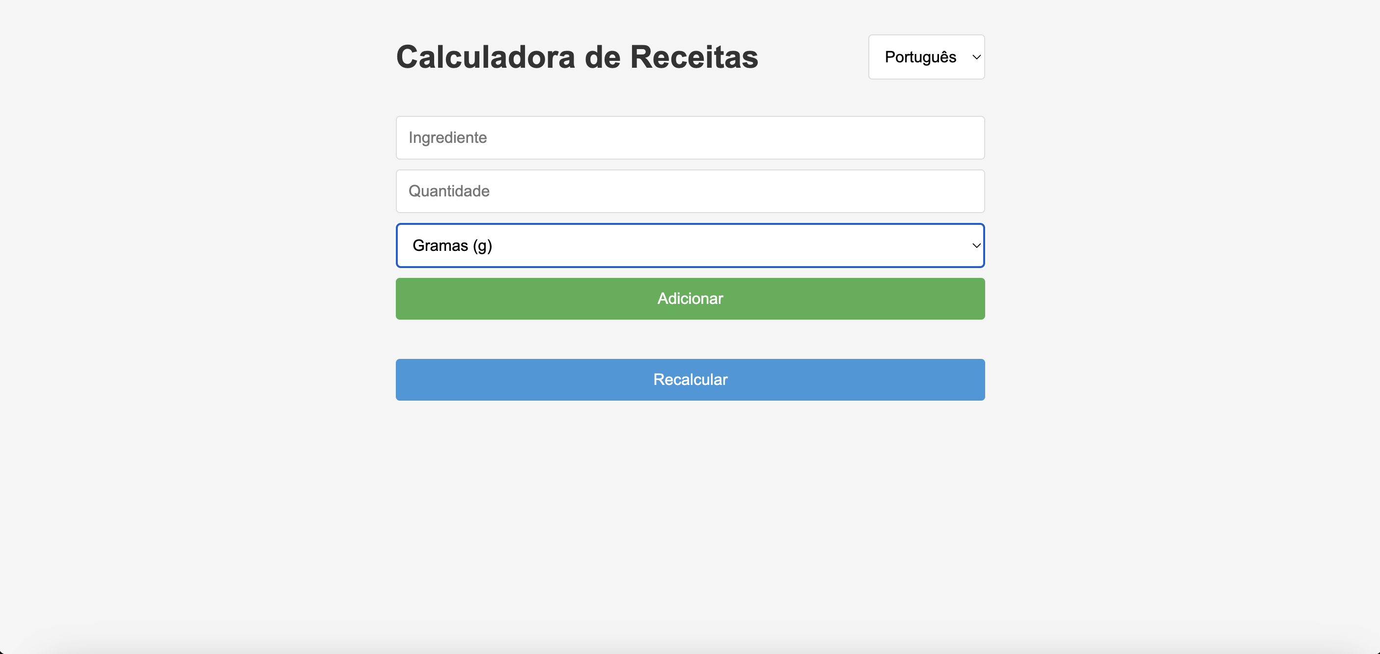Mídia 1 de App da calculadora de receitas