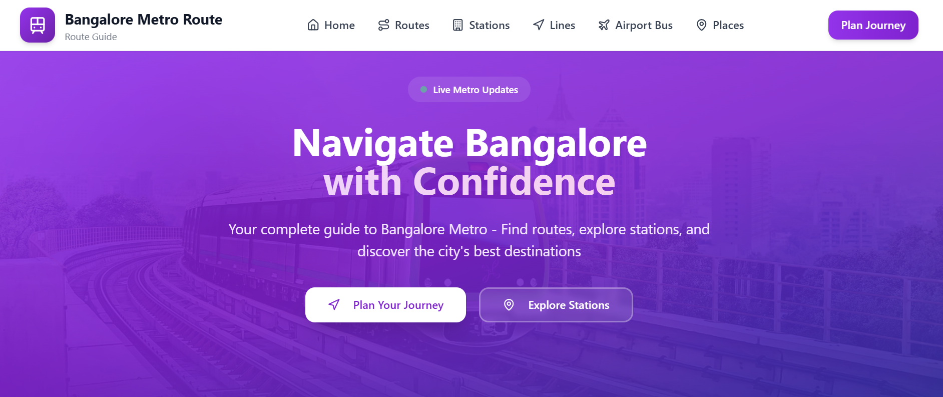 Namma Metro Bangalore Route Guide