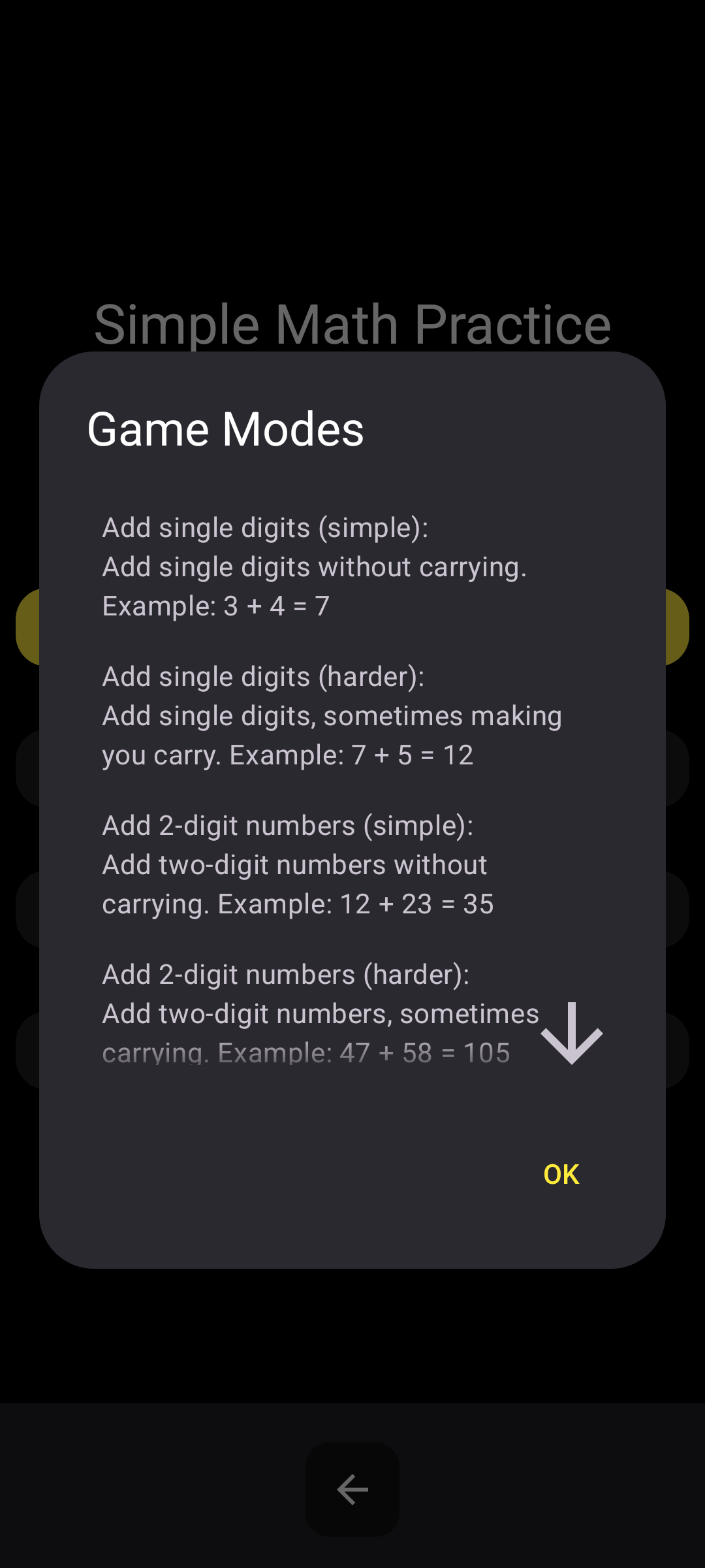 Simple Math Practice - Screenshot 5 showing product features and functionality