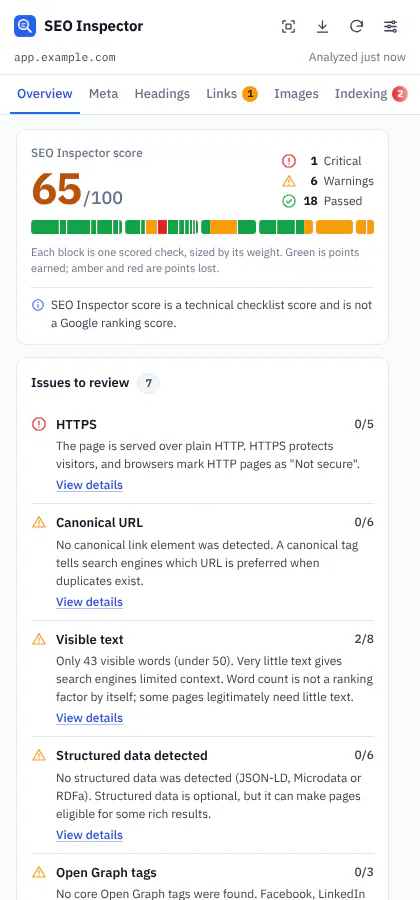 SEO Inspector gallery image
