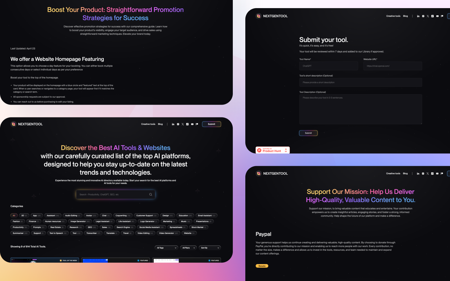 NextGenTool.io - ค้นพบเครื่องมือและเว็บไซต์ AI ที่ดีที่สุด media 4