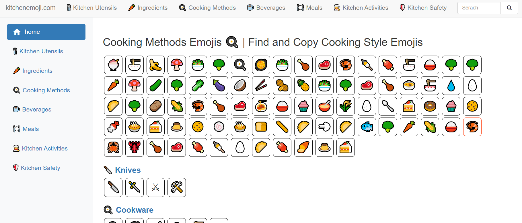 Media Emoji dapur - Semak imbas dan salin Emojis Kitchen 🍴🍳🍲 - Kitchenemoji.com 3