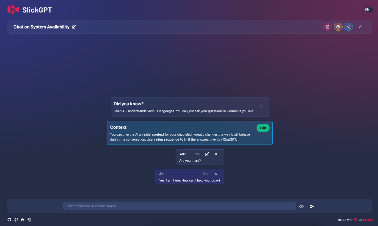 Slickgpt: cliente de código aberto para chatgpt media 2