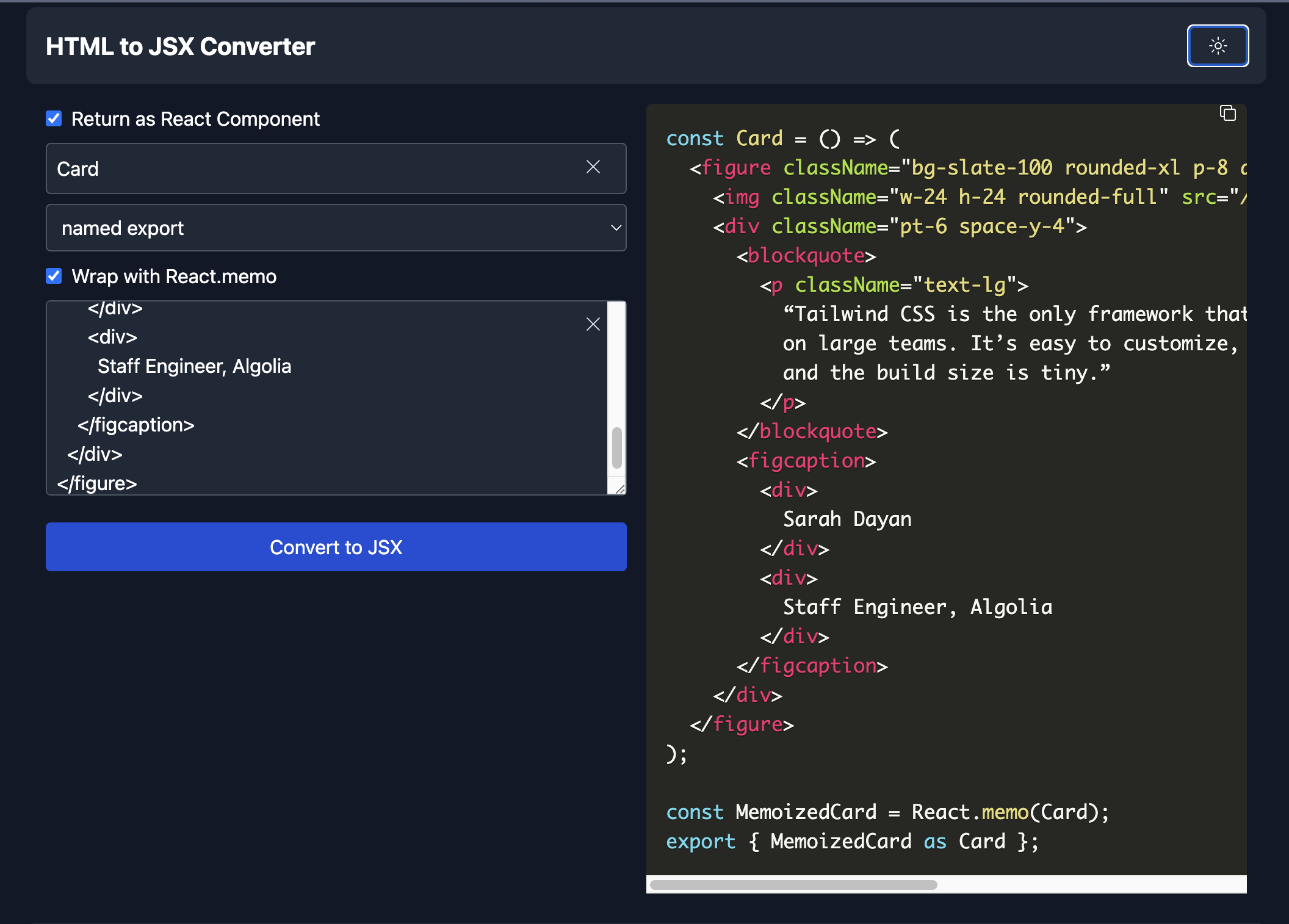 Convertisseur HTML à JSX media 2