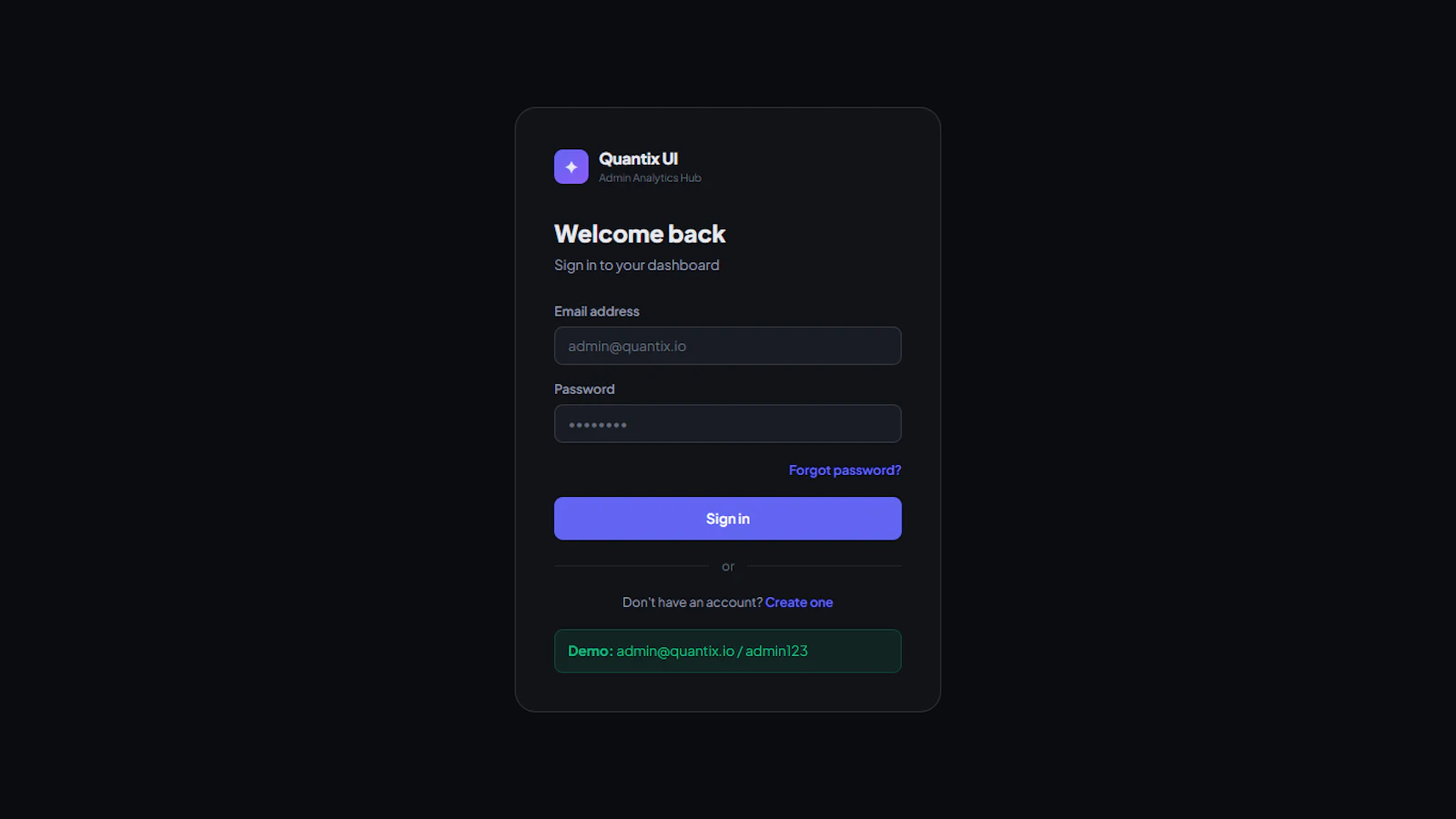 Quantix Pro — Premium Admin Dashboard screenshot 1