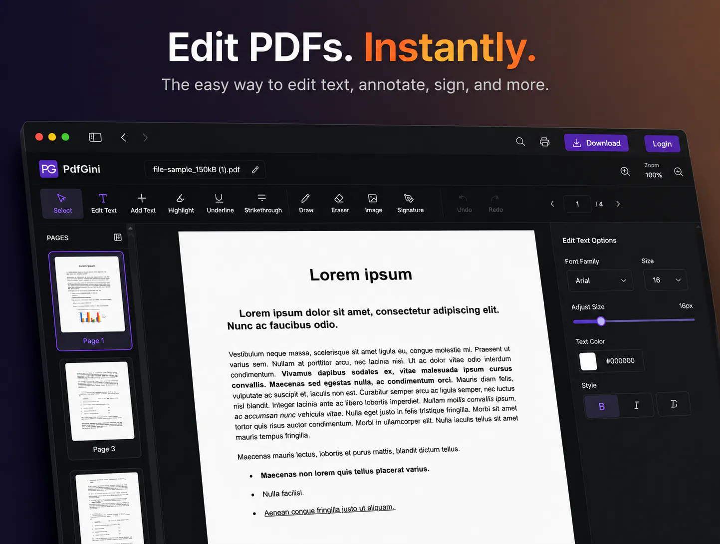 PdfGini — Simple PDF Editor & Converter screenshot