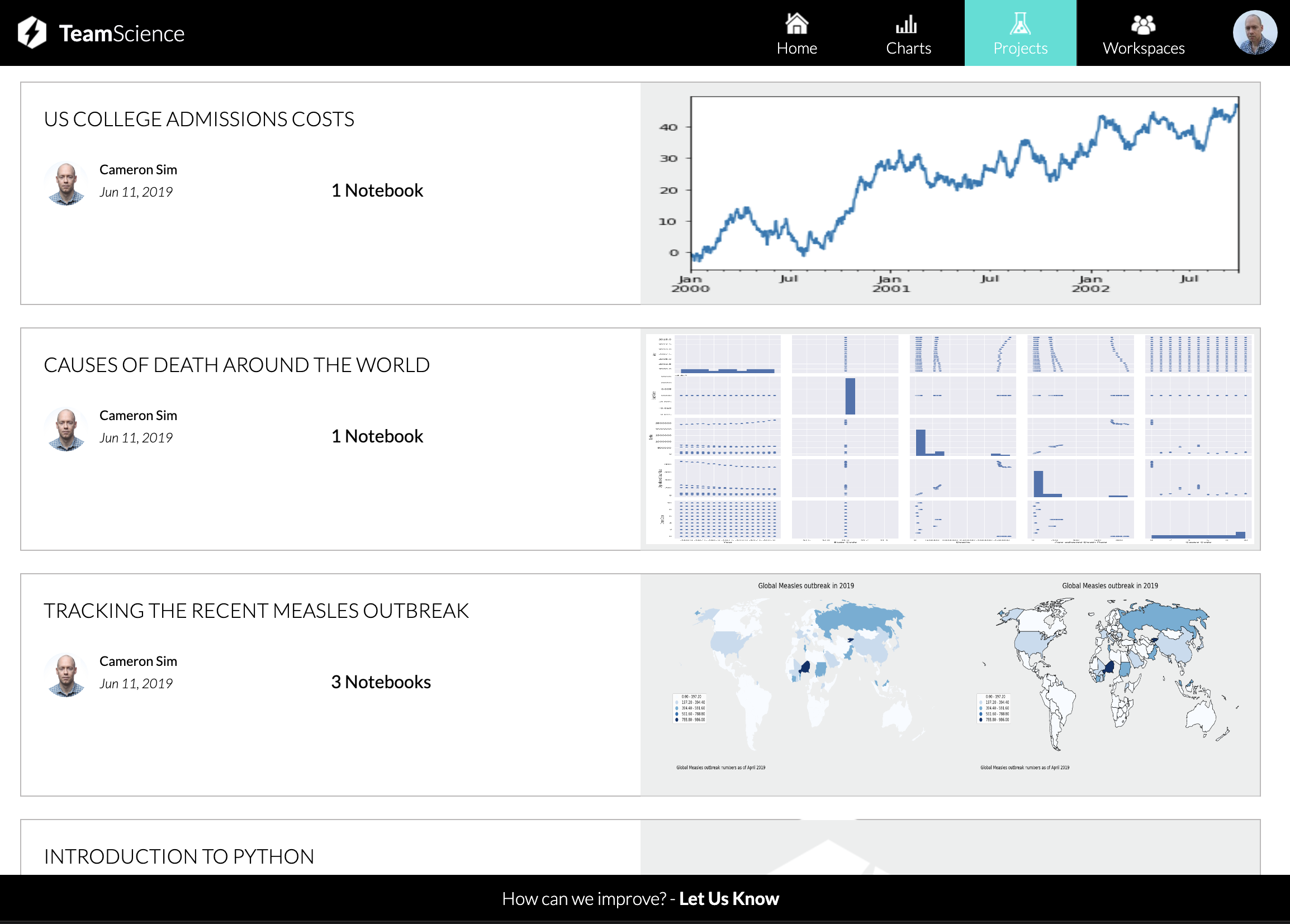Poll option Create projects to curate a number of notebooks and charts together image