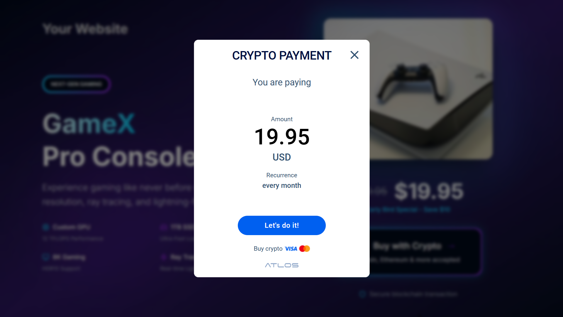 Atlos Crypto Payment Gateway - Ricevi pagamenti direttamente sul tuo portafoglio: nessun fondi congelati media 2