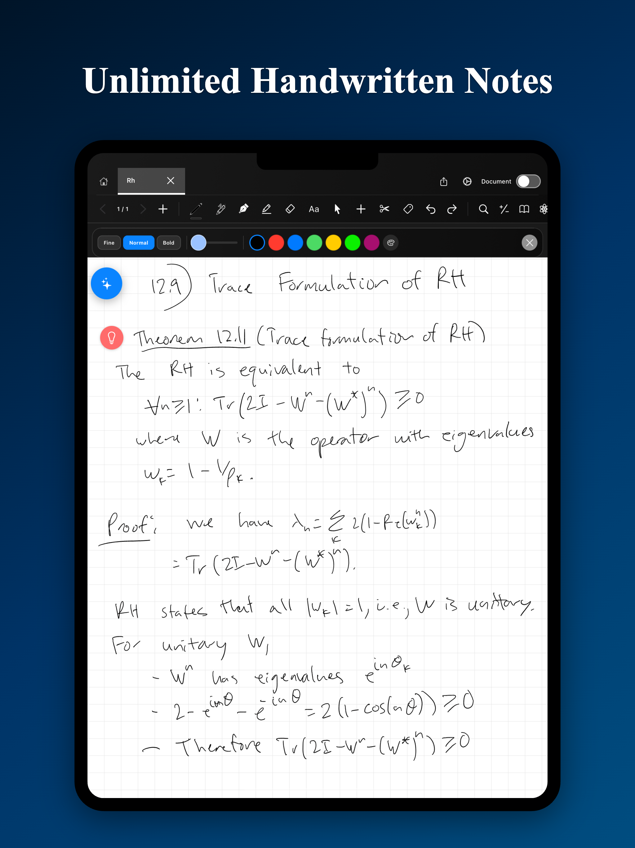MathNotes - Main product screenshot demonstrating key features and user interface