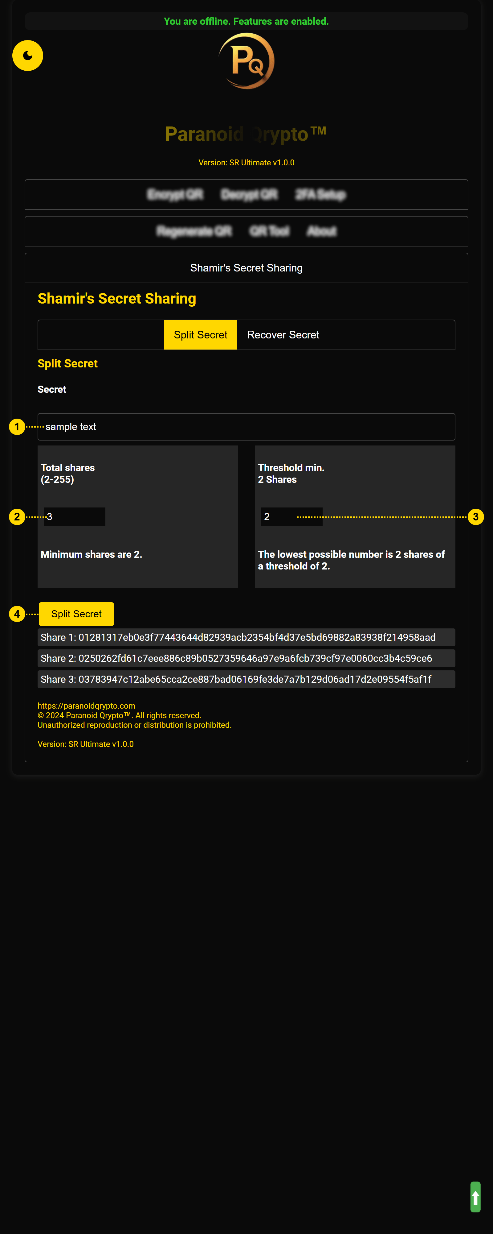 妄想Qrypto - 安全なキーパスワードストレージのためのエアギャップのオフラインQRコードメディア3