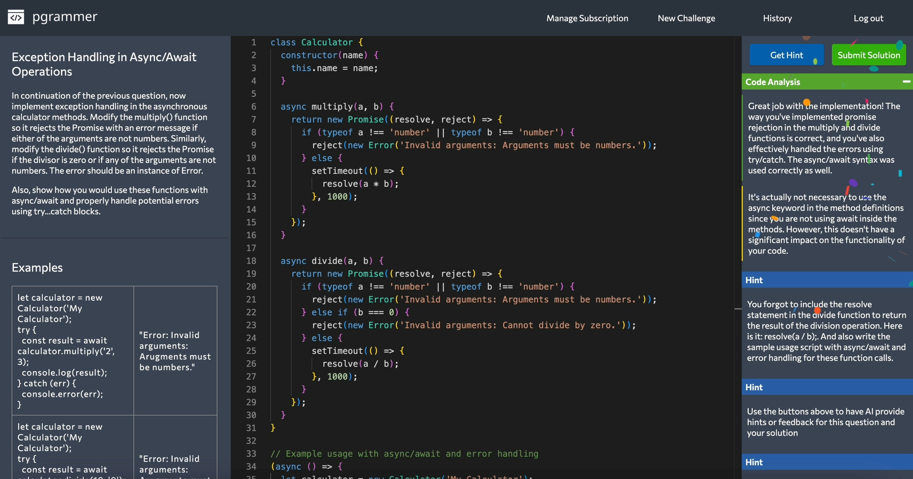 startuptile Pgrammer-Master code interviews w/ hints when stuck & analysis by GPT