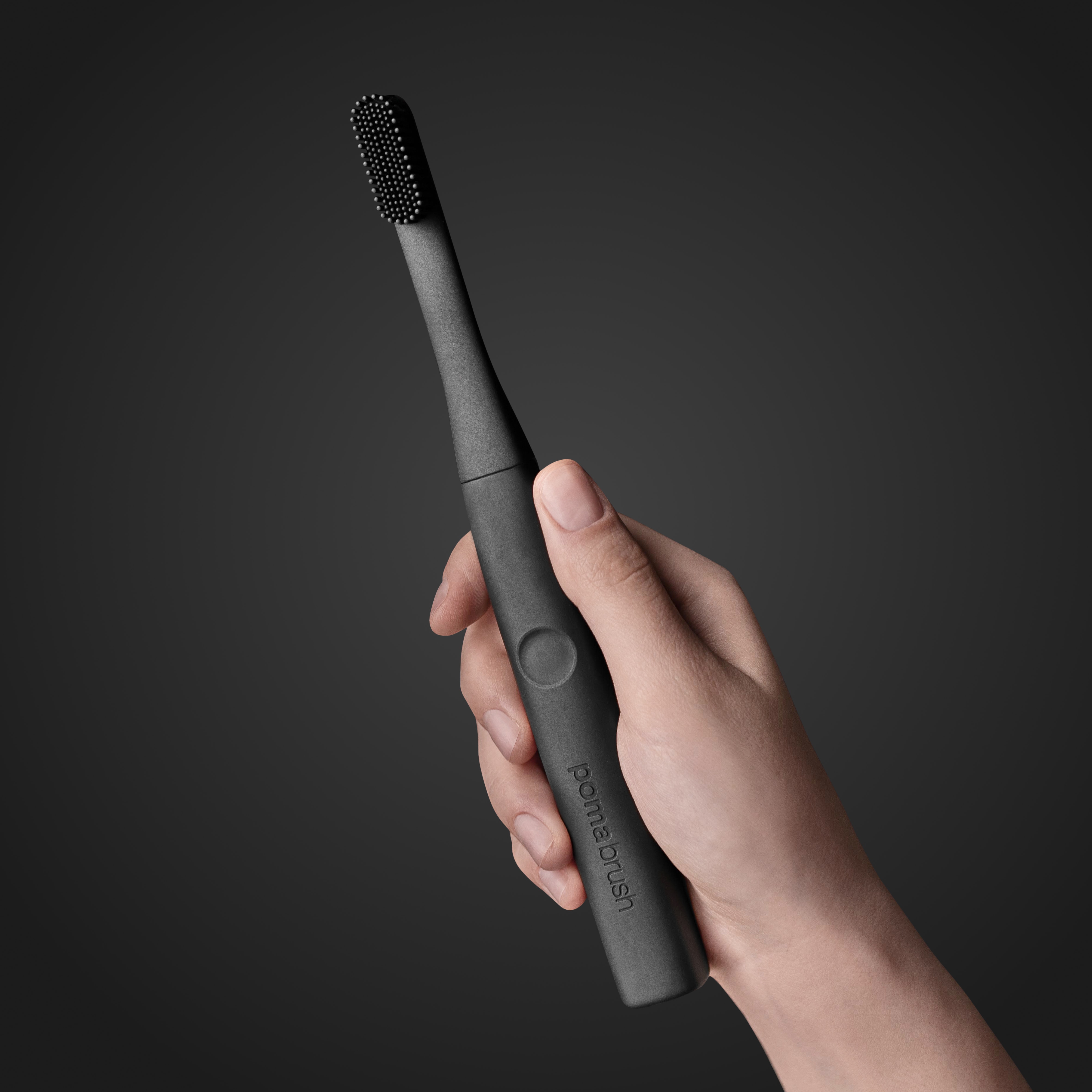 PomaBrush Powerful silicone toothbrush with 4month charge Product Hunt